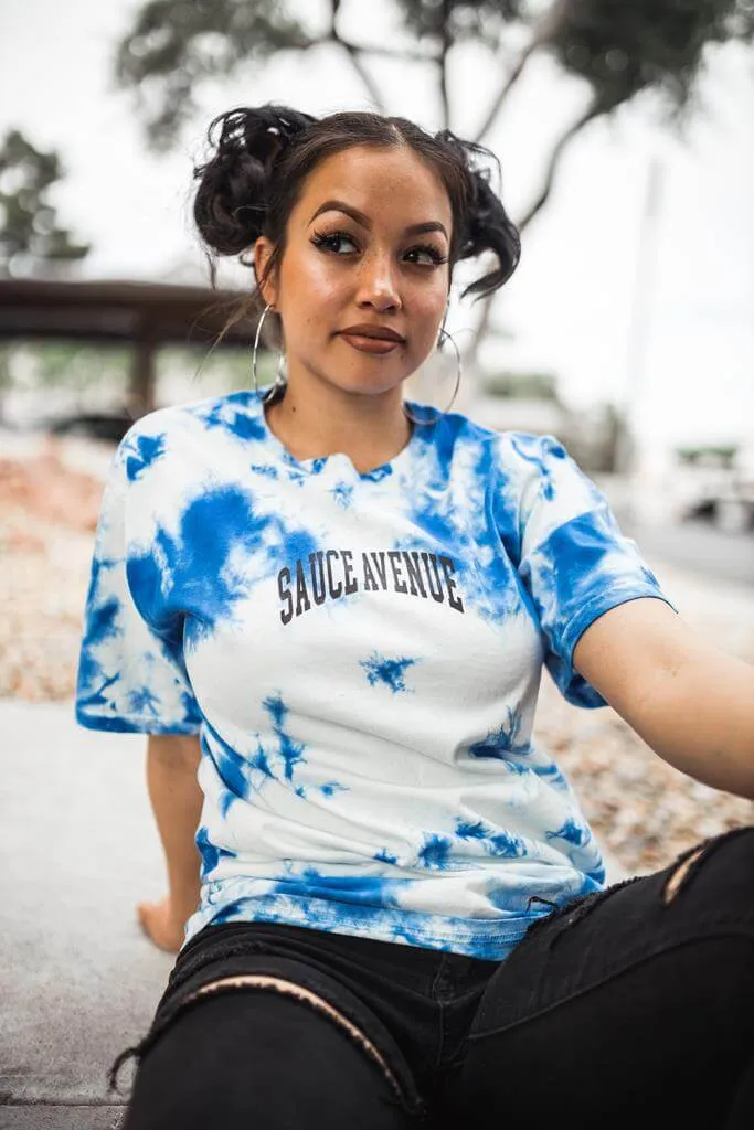 Black SA Curve | Blue Cloud Tee