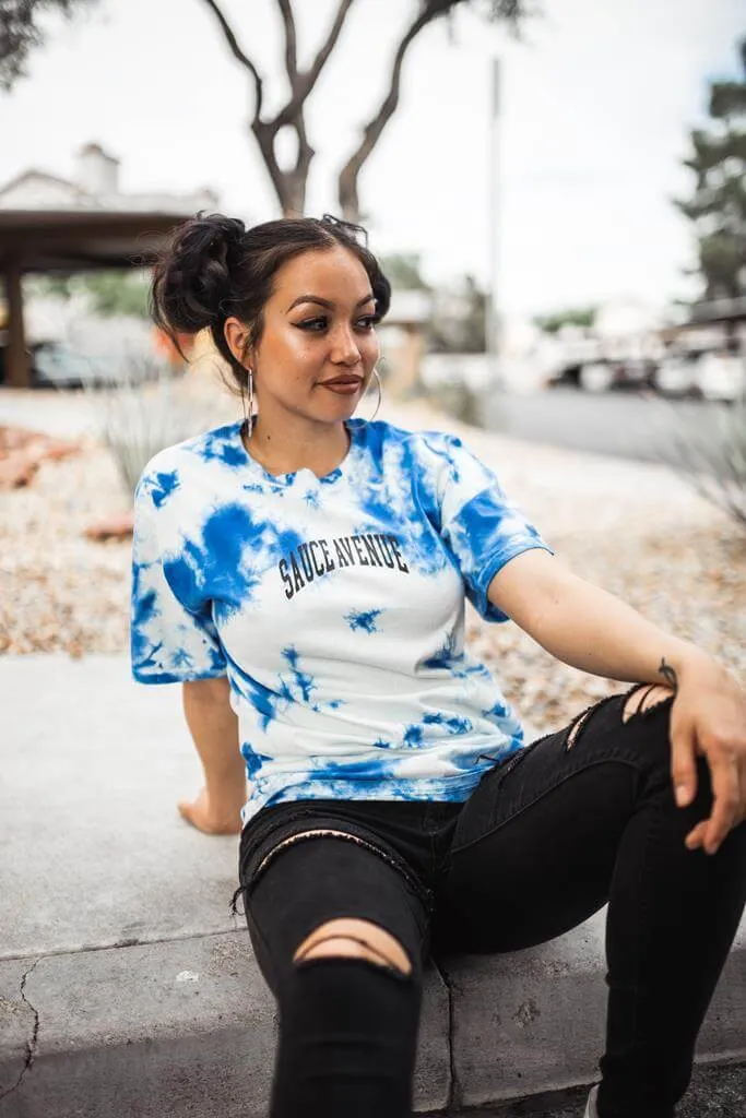 Black SA Curve | Blue Cloud Tee