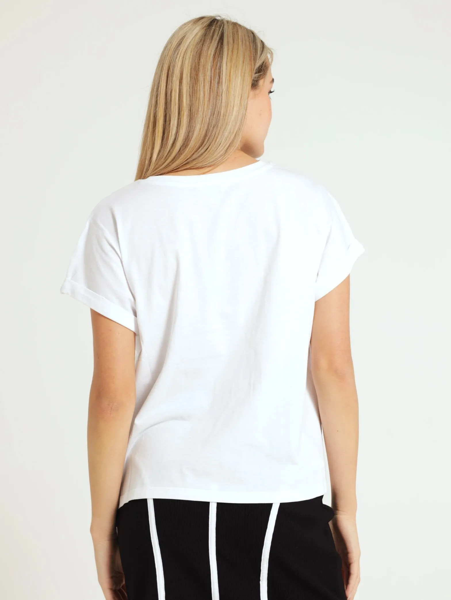 Blaire Logo Tee With Poppers - White