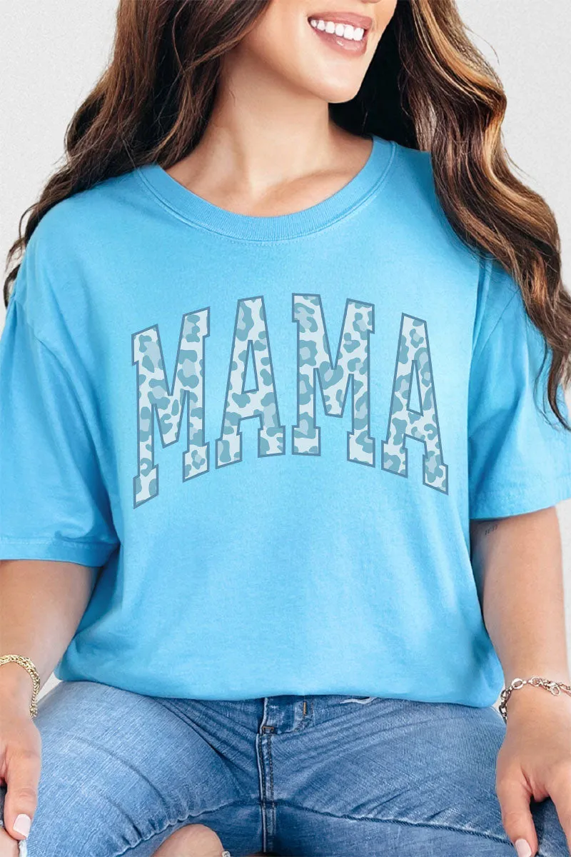 Blue Leopard Mama Comfort Colors Adult Ring-Spun Cotton Tee