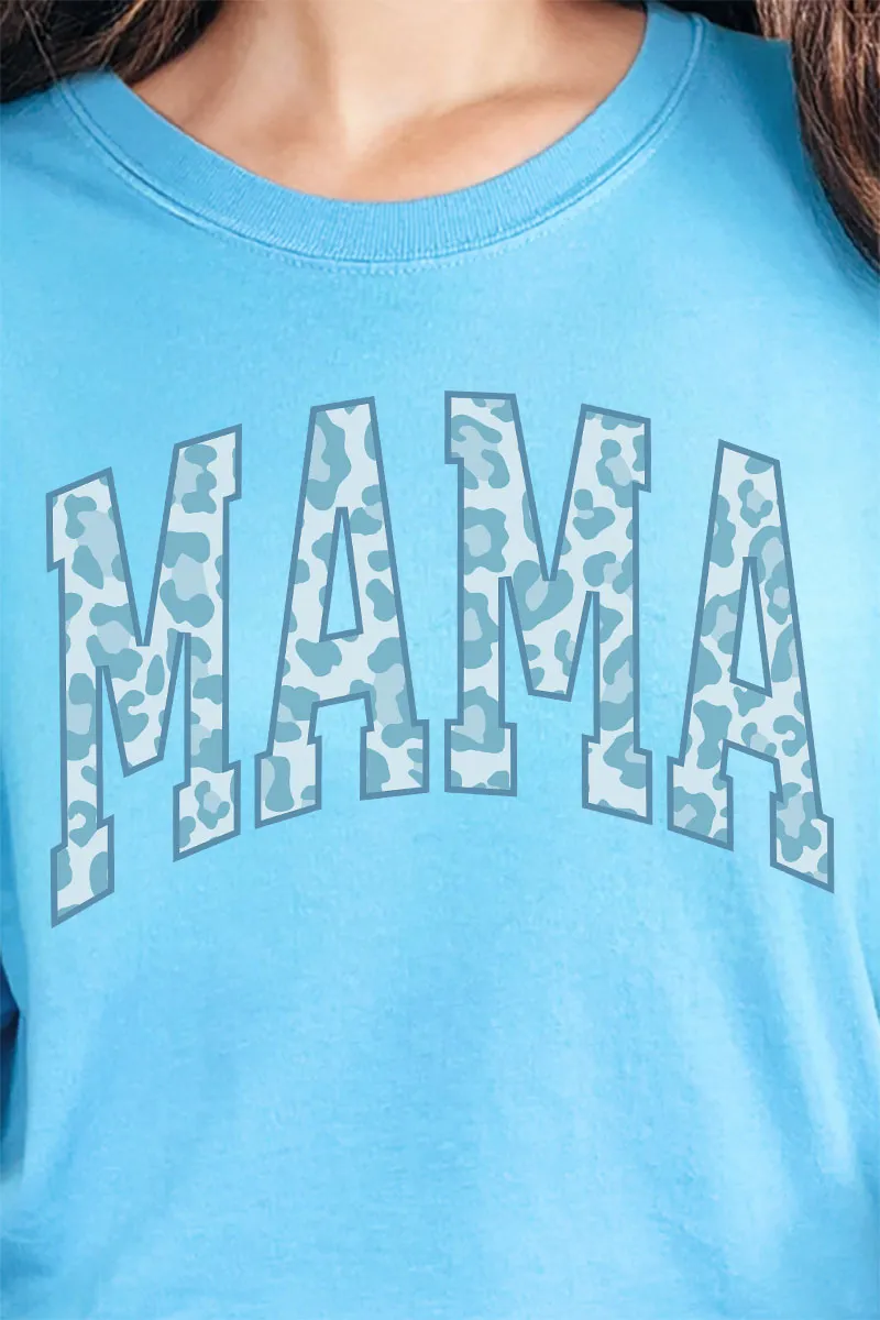 Blue Leopard Mama Comfort Colors Adult Ring-Spun Cotton Tee