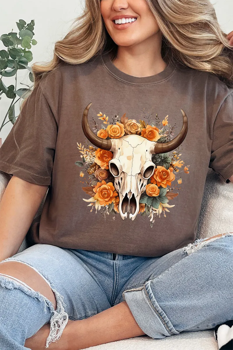 Boho Autumn Steer Comfort Colors Adult Ring-Spun Cotton Tee