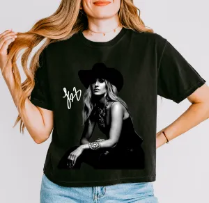 Boxy Crop Lainey Signature Tee/ Black and White Heart Like A Truck Shirt