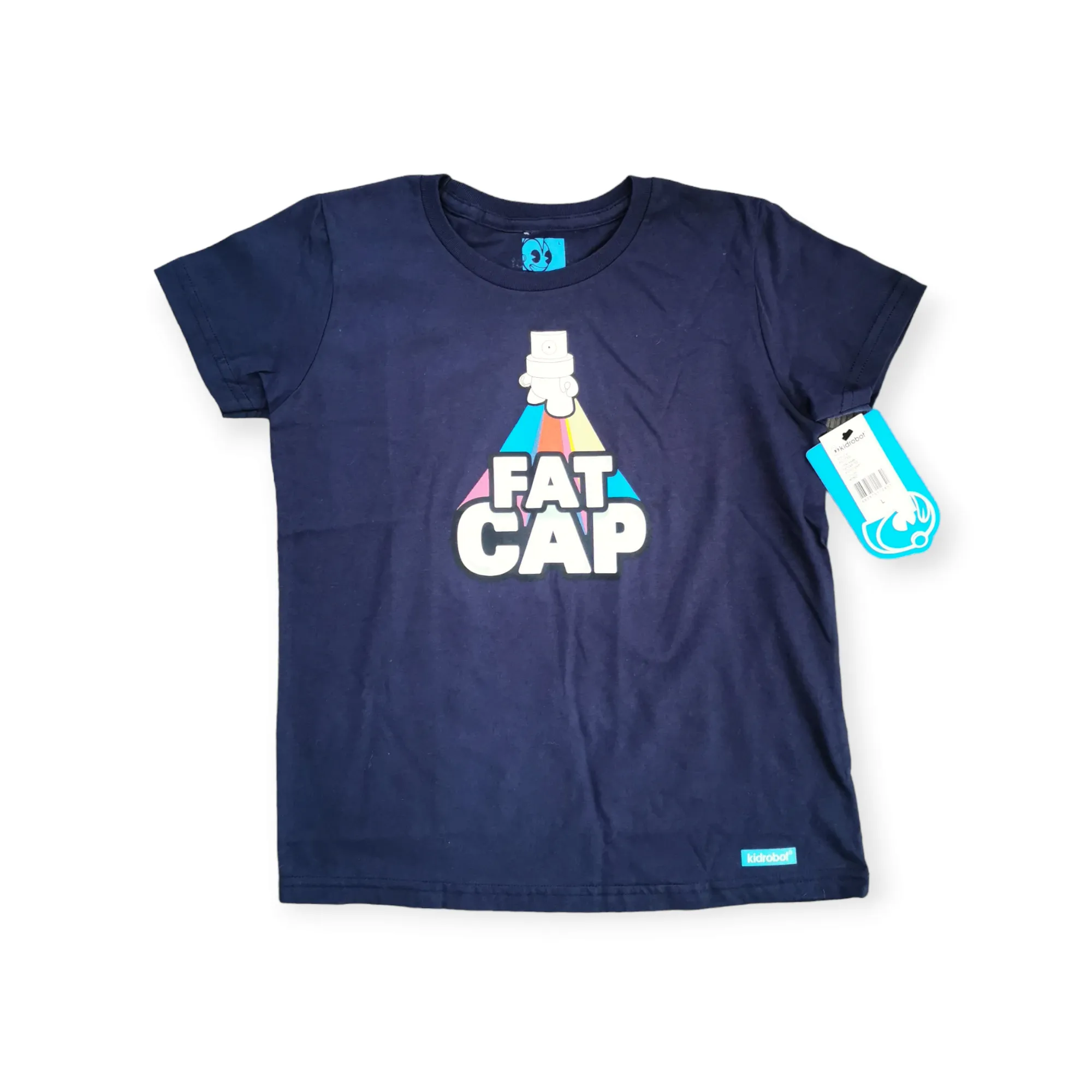 BOY SIZE LARGE (12/14 YEARS) - KIDROBOT Graphic Fat Cap T-shirt NWT B49