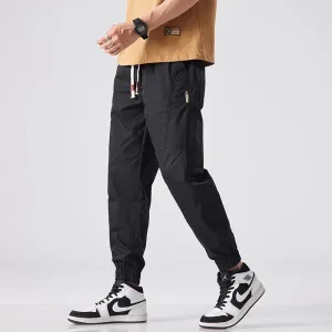 Breathable Solid Drawstring Waist Chinos for Modern Men