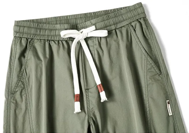 Breathable Solid Drawstring Waist Chinos for Modern Men
