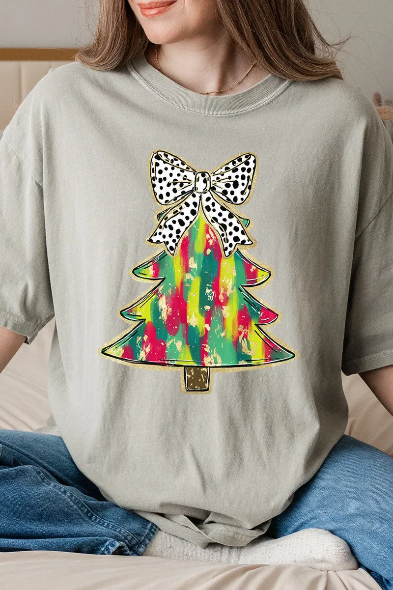 Brushed Watercolor Christmas Tree Comfort Colors Adult Ring-Spun Cotton Tee