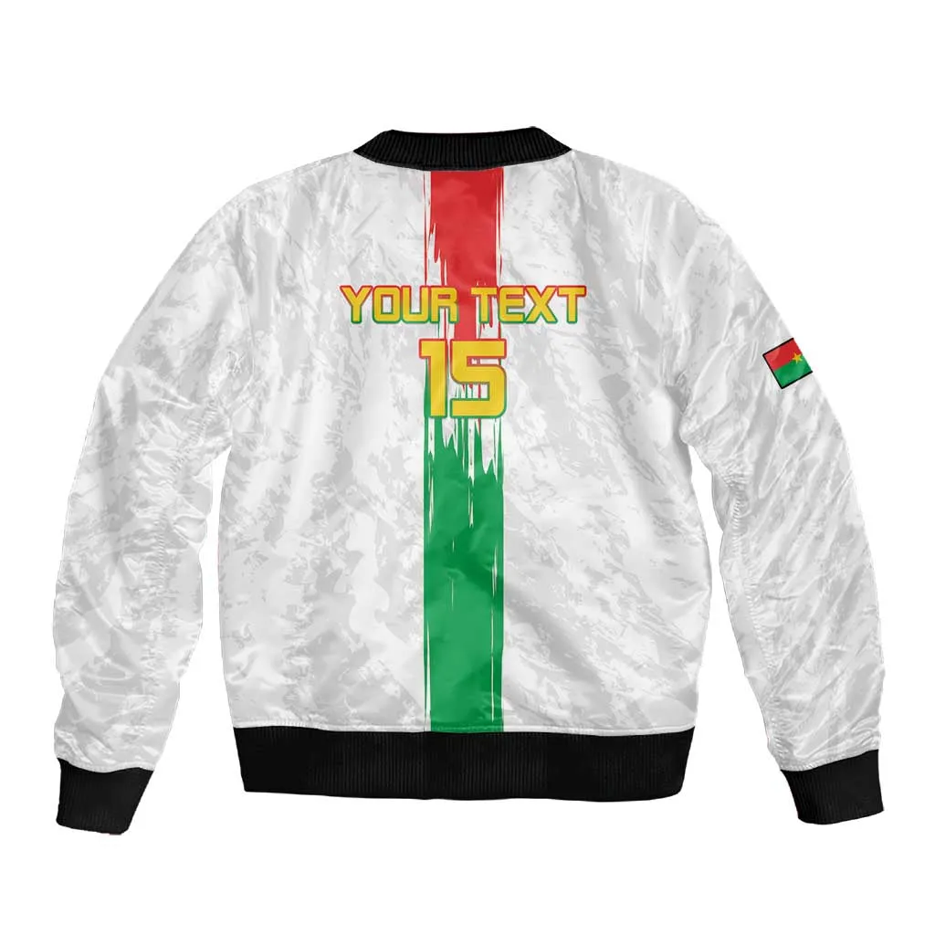 Burkina Faso Football Custom Sleeve Zip Bomber Jacket Go Champions LT15