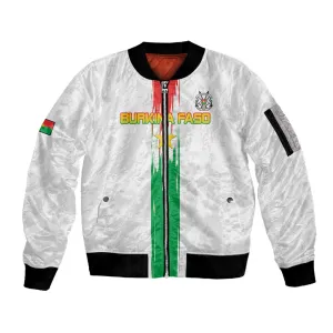 Burkina Faso Football Custom Sleeve Zip Bomber Jacket Go Champions LT15