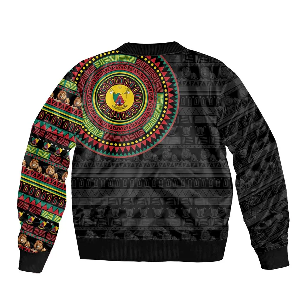 Cameroon African Tribal Pattern Bomber Jacket Chest Arm Tattoo LT15