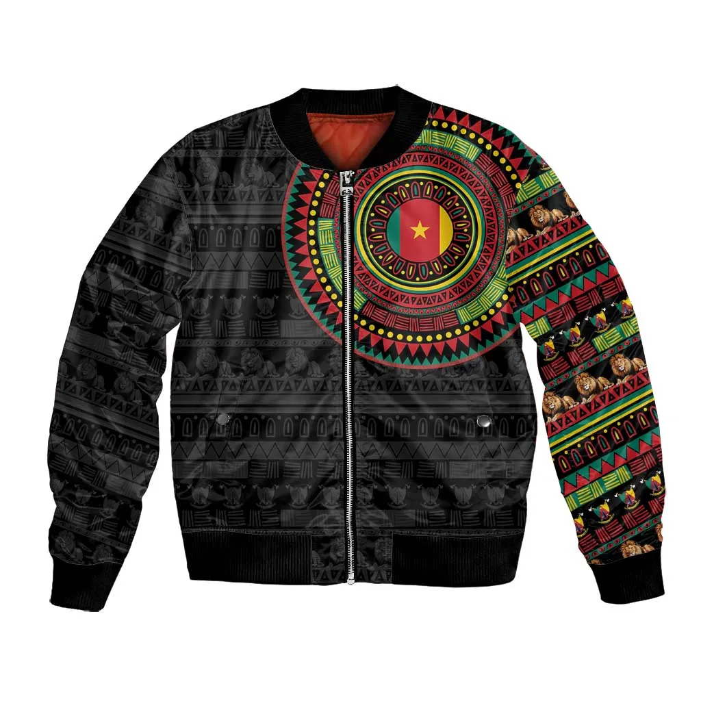 Cameroon African Tribal Pattern Bomber Jacket Chest Arm Tattoo LT15