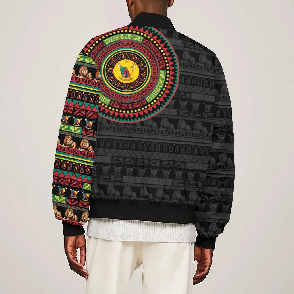 Cameroon African Tribal Pattern Bomber Jacket Chest Arm Tattoo LT15