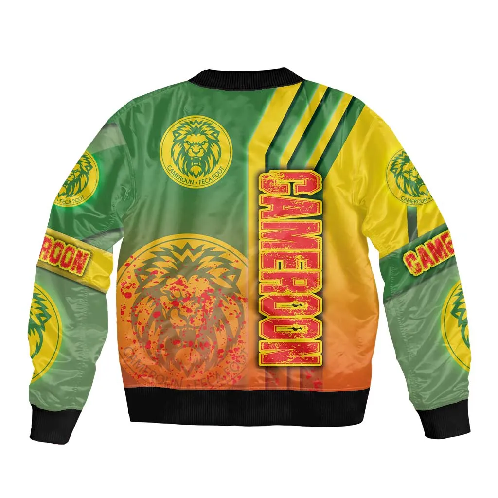 Cameroon Soccer Bomber Jacket Indomitable Lions Football - Road To Champion DT03