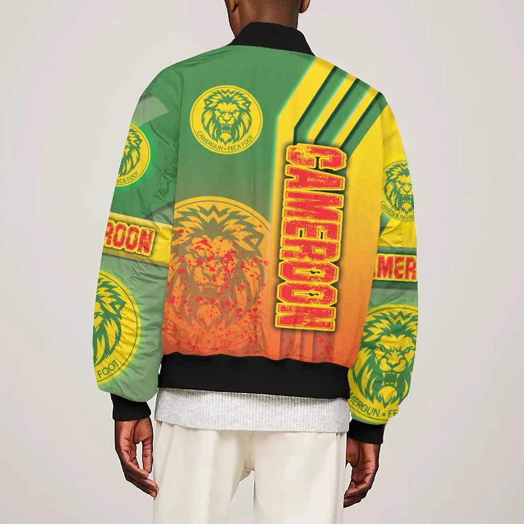 Cameroon Soccer Bomber Jacket Indomitable Lions Football - Road To Champion DT03