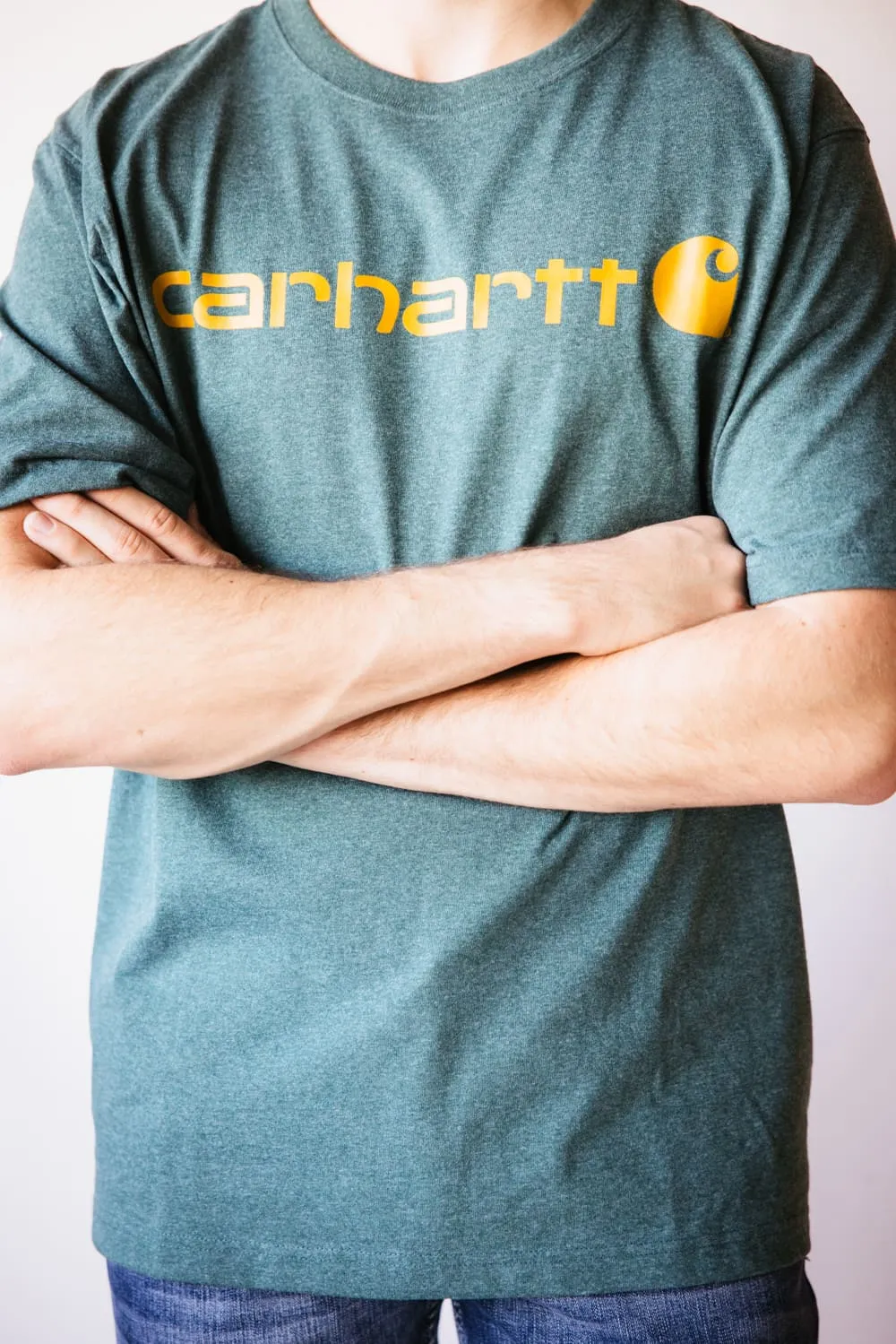 Carhartt Loose Fit Heavyweight Logo Graphic T-Shirt for Men in Balsam | K195-GI0-BALSAM