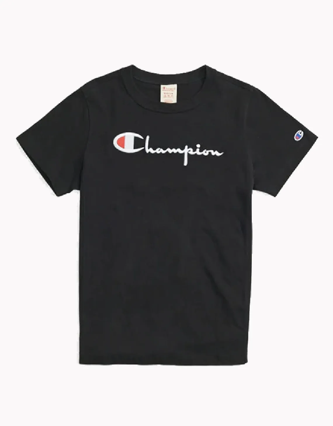 CHAMPION EUROPE<br>T-SHIRT WITH FULL CHEST LOGO BLACK