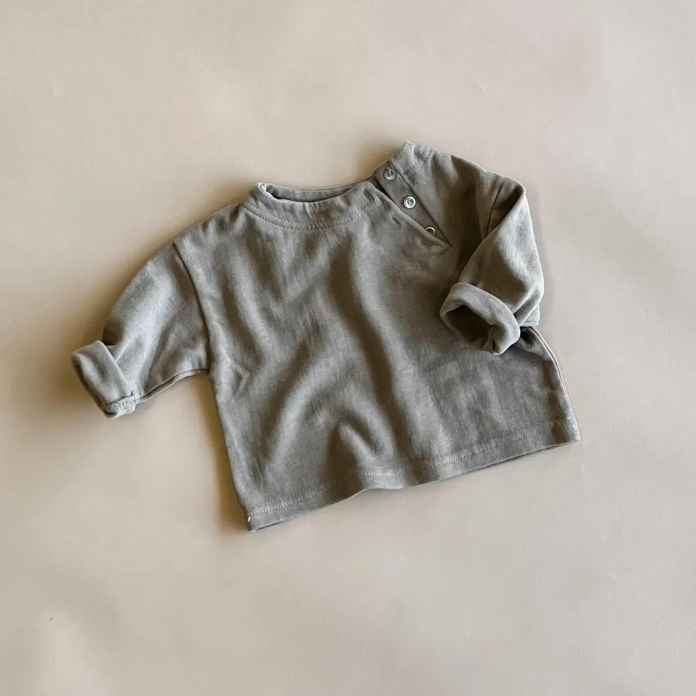 Charlie Baby Button Tee | Mocha
