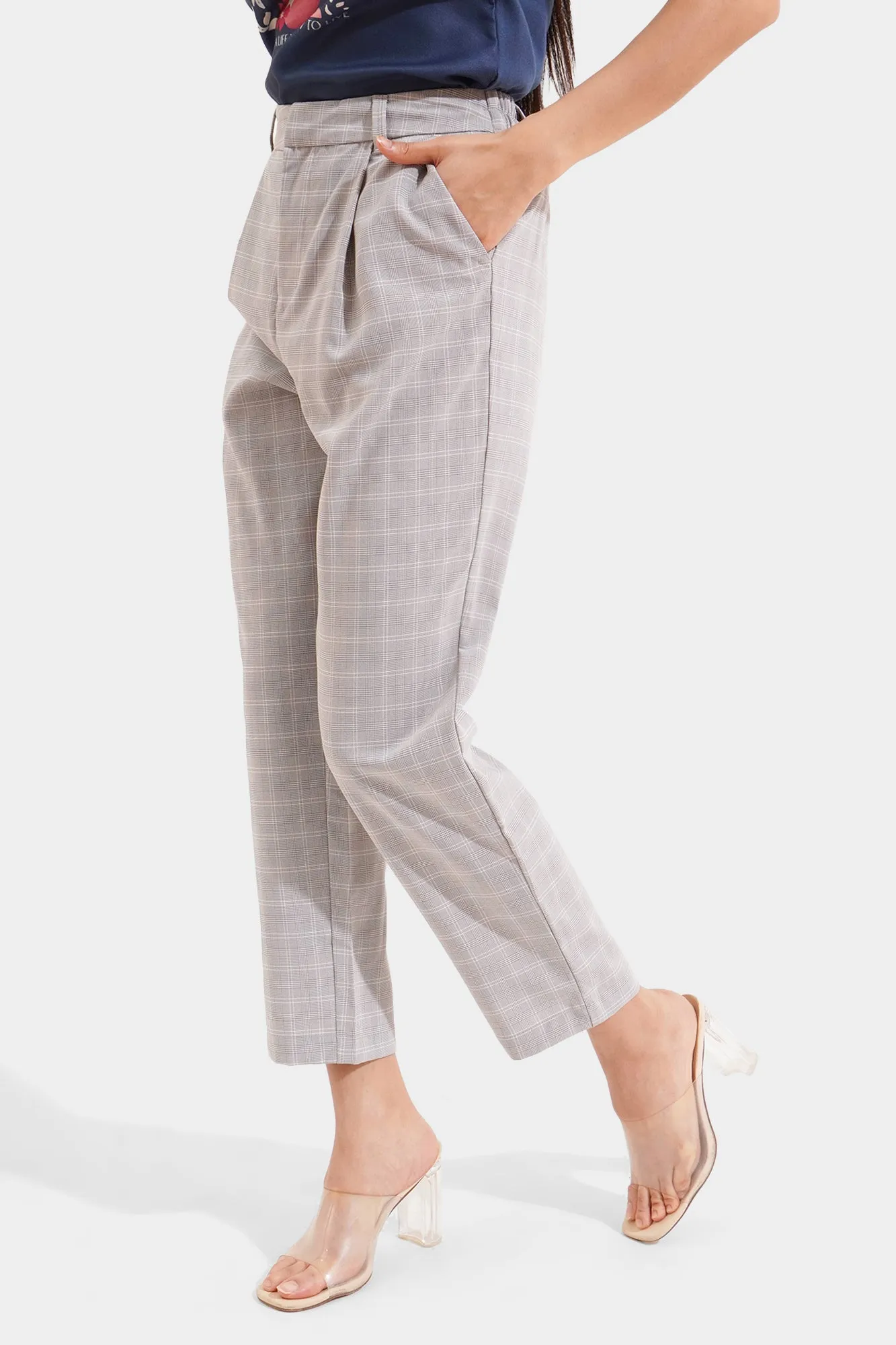 Checkered Ankle Length Cozy Pants