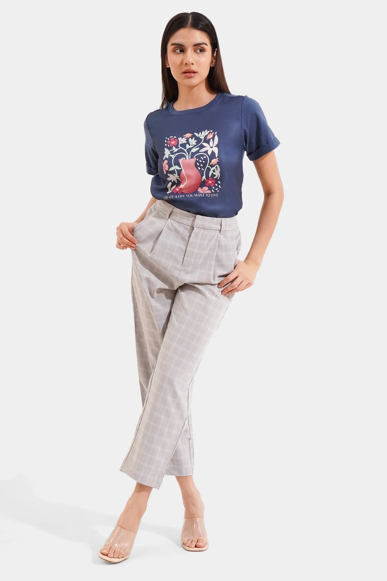 Checkered Ankle Length Cozy Pants
