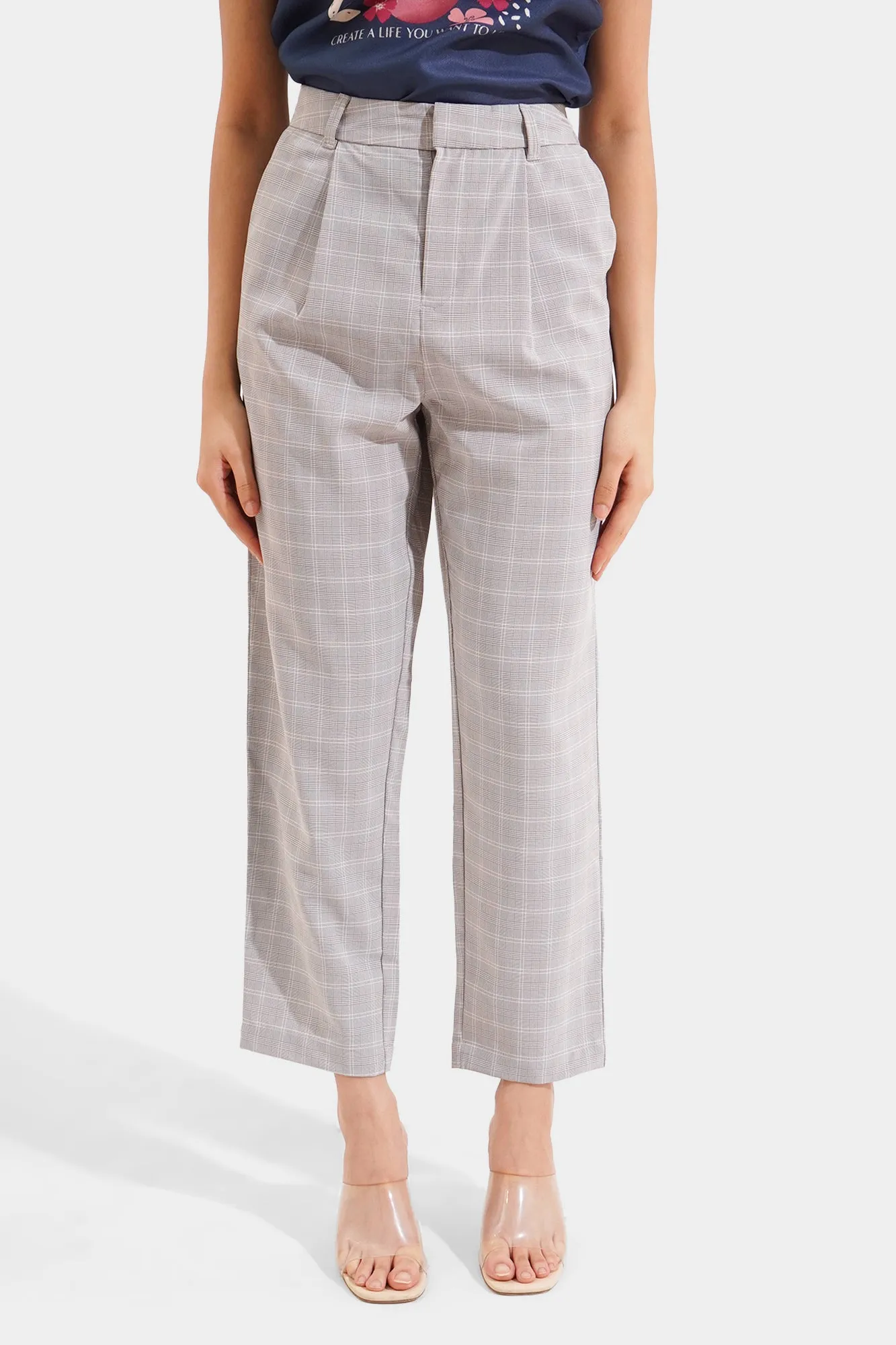 Checkered Ankle Length Cozy Pants