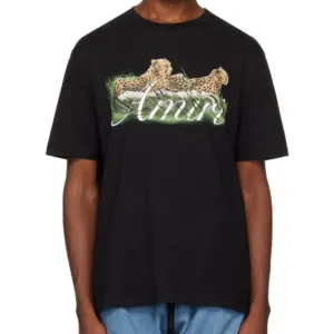 Cheetah Logo-Print  Branded  Oversized T-shirt