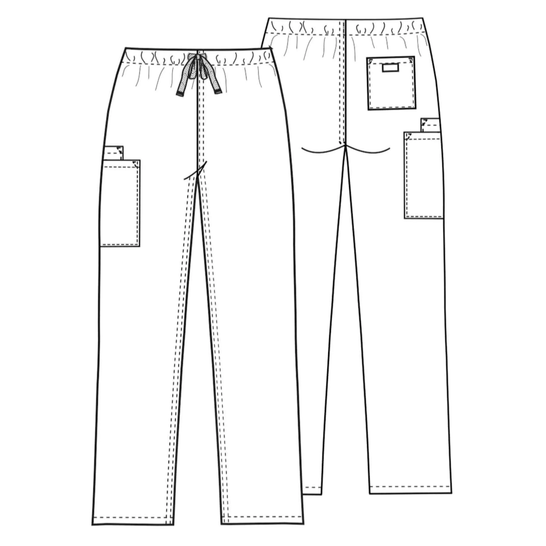 Cherokee Workwear 4100 Scrubs Pants Unisex Drawstring Cargo Pewter