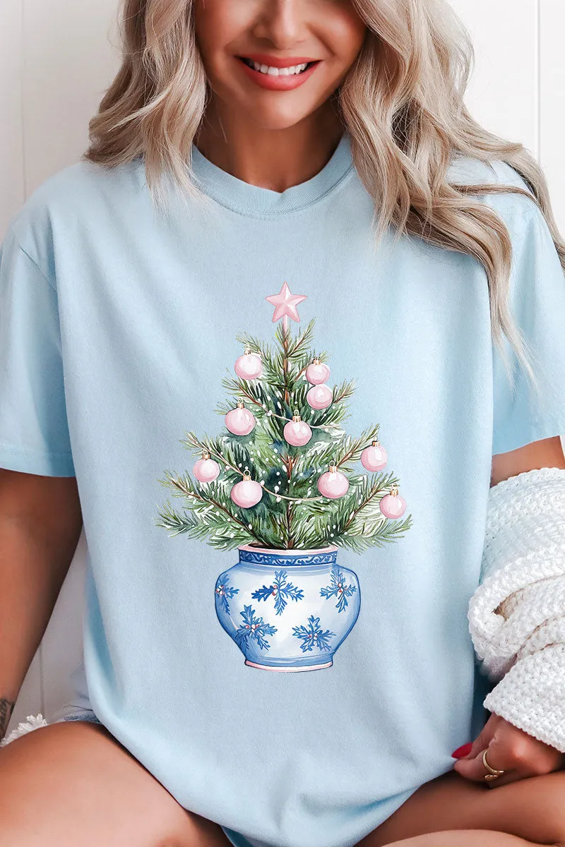 Chinoiserie Pink Ornament Tree Comfort Colors Adult Ring-Spun Cotton Tee