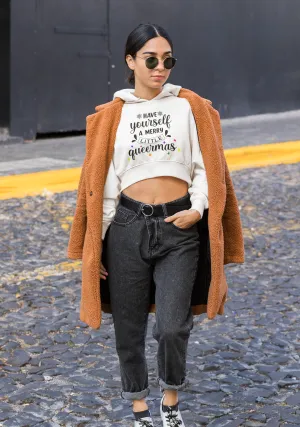 Christmas LGBTQ Women’s Cropped Hooded Sweatshirt - Have Yourself A Merry Little Queermas