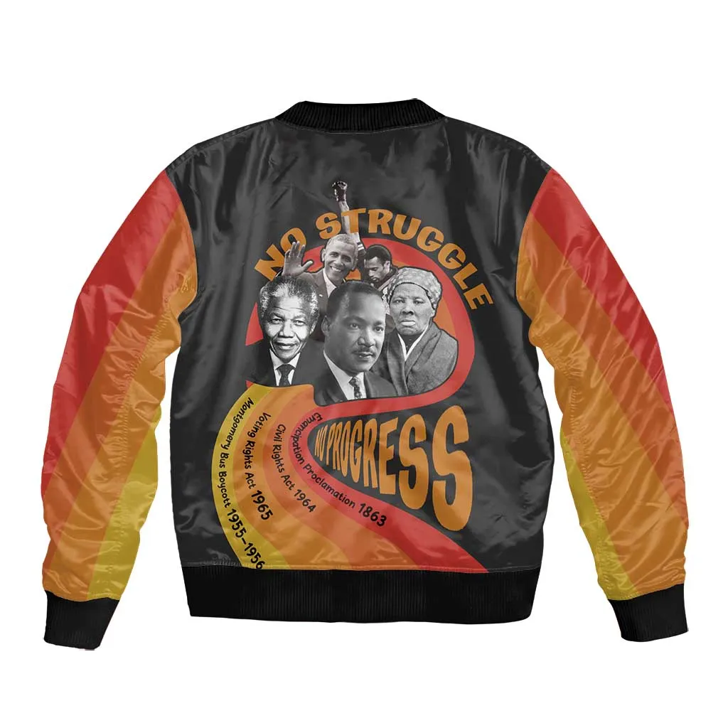 Civil Rights Leaders African American Bomber Jacket No Struggle No Progress DT03