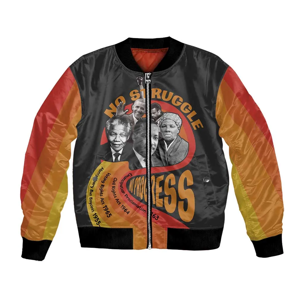 Civil Rights Leaders African American Bomber Jacket No Struggle No Progress DT03
