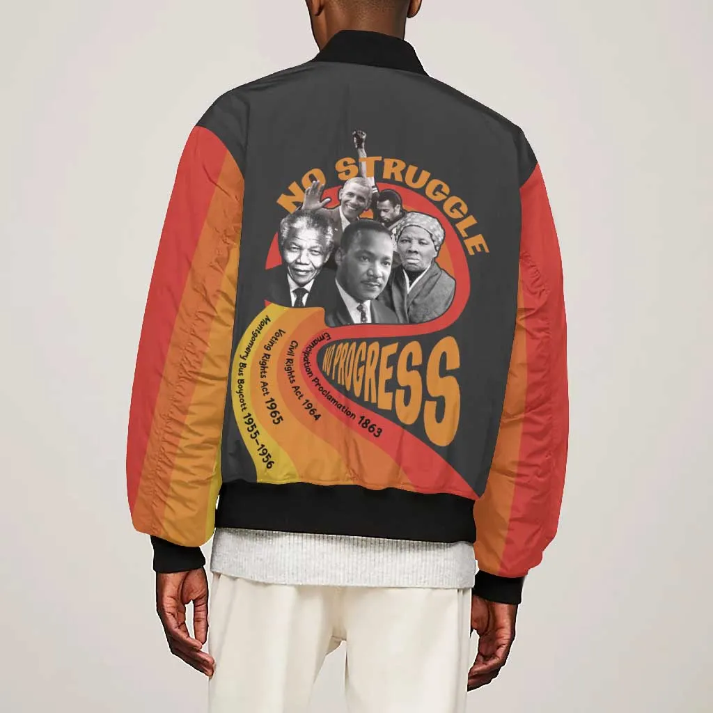 Civil Rights Leaders African American Bomber Jacket No Struggle No Progress DT03