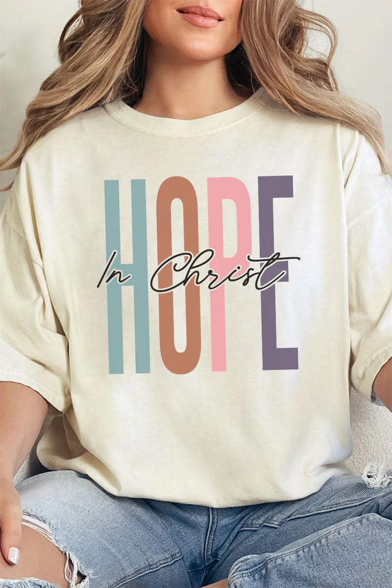 Colorblock Hope In Christ Comfort Colors Adult Ring-Spun Cotton Tee