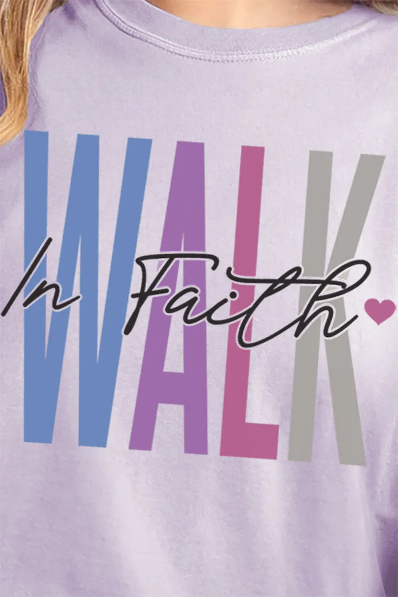 Colorblock Walk In Faith Comfort Colors Adult Ring-Spun Cotton Tee