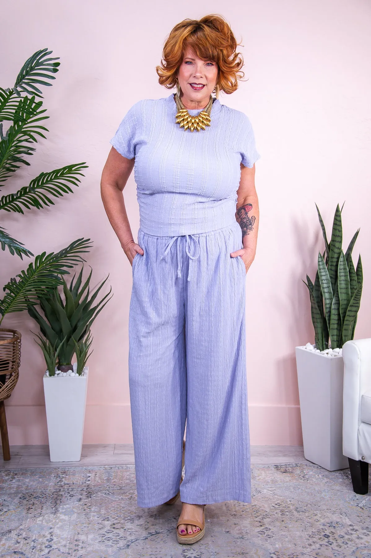 Cool & Collected Lavender Solid Pants - PNT1601LI