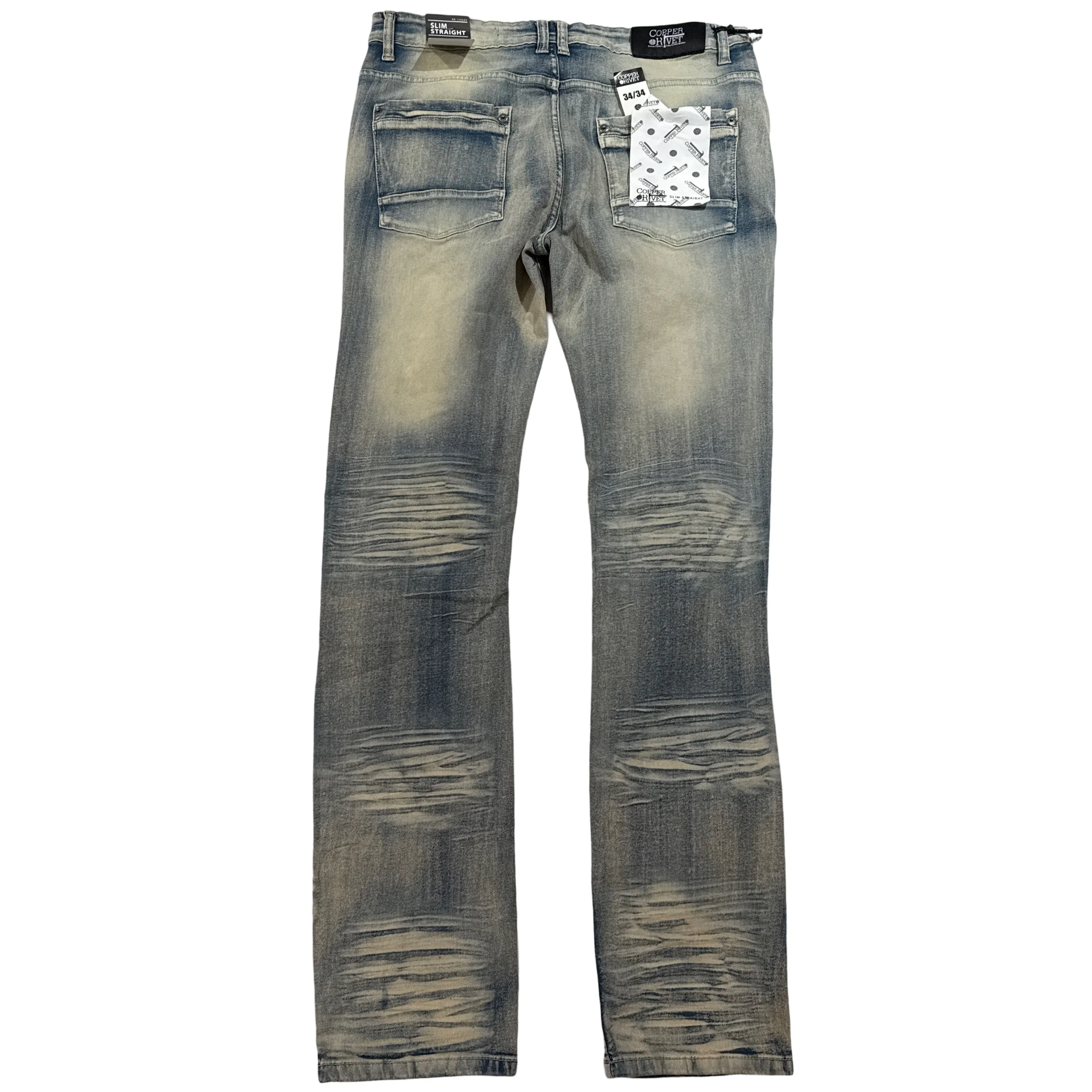CopperRivet Ripped Vintage Wash Denim Jeans