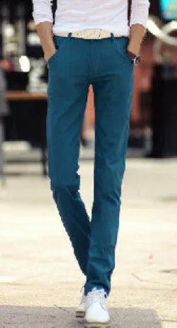 cotton pants men mens long pants solid color trousers men casual suit pants size 28 - 38 men's slim fit pantalones