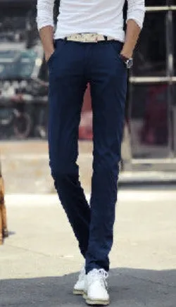 cotton pants men mens long pants solid color trousers men casual suit pants size 28 - 38 men's slim fit pantalones
