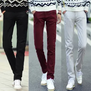 cotton pants men mens long pants solid color trousers men casual suit pants size 28 - 38 men's slim fit pantalones