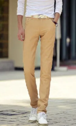 cotton pants men mens long pants solid color trousers men casual suit pants size 28 - 38 men's slim fit pantalones
