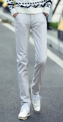 cotton pants men mens long pants solid color trousers men casual suit pants size 28 - 38 men's slim fit pantalones