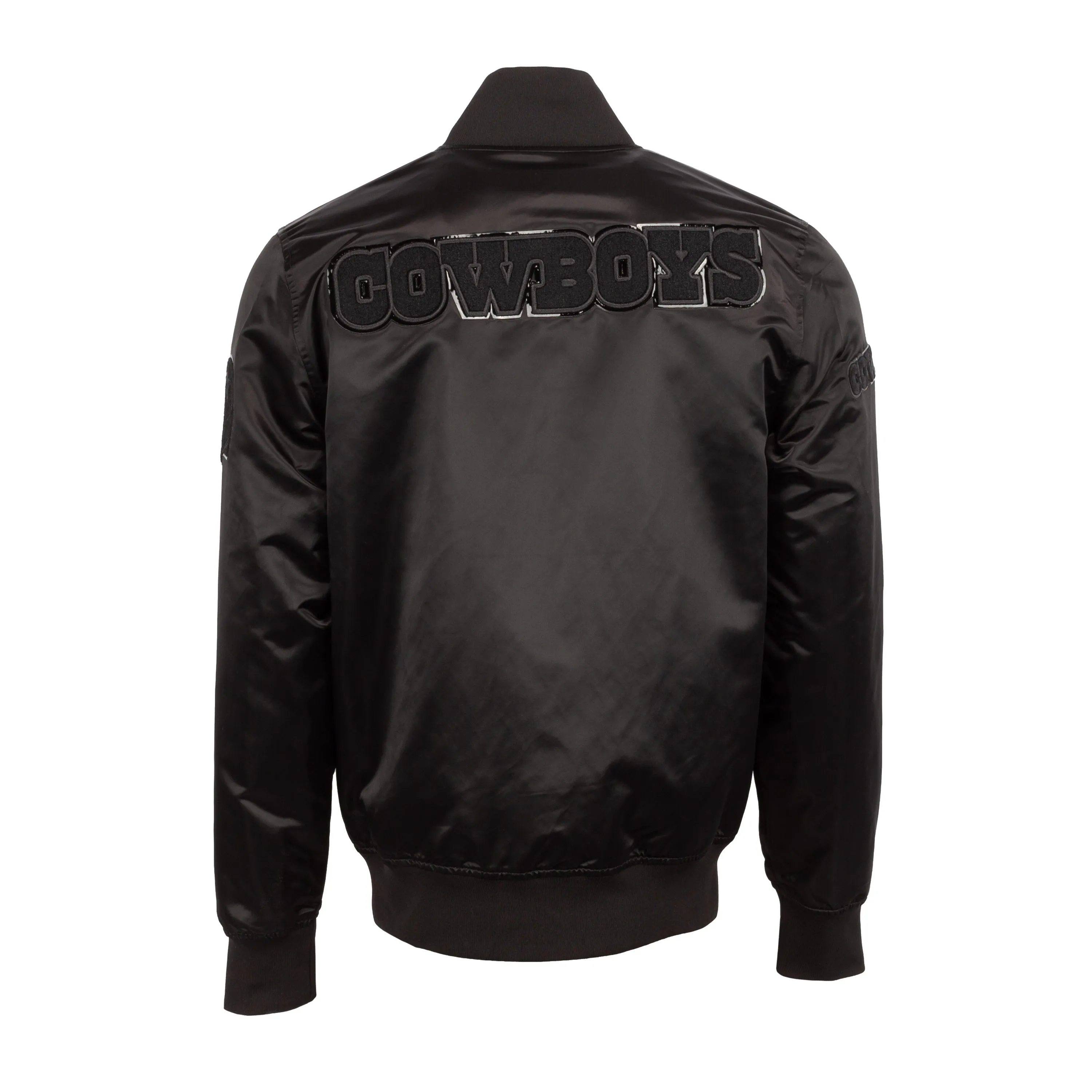 Cowboys Triple Black Satin Jacket - Mens