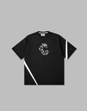 CRONOS GEOMETRIC LOGO OVERSAIZE T-SHIRTS【BLACK】