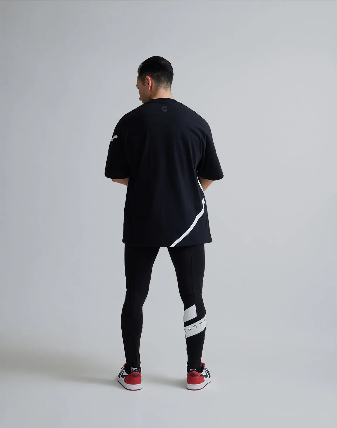 CRONOS GEOMETRIC LOGO OVERSAIZE T-SHIRTS【BLACK】