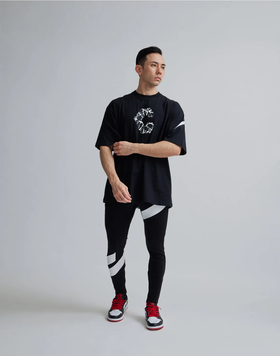 CRONOS GEOMETRIC LOGO OVERSAIZE T-SHIRTS【BLACK】