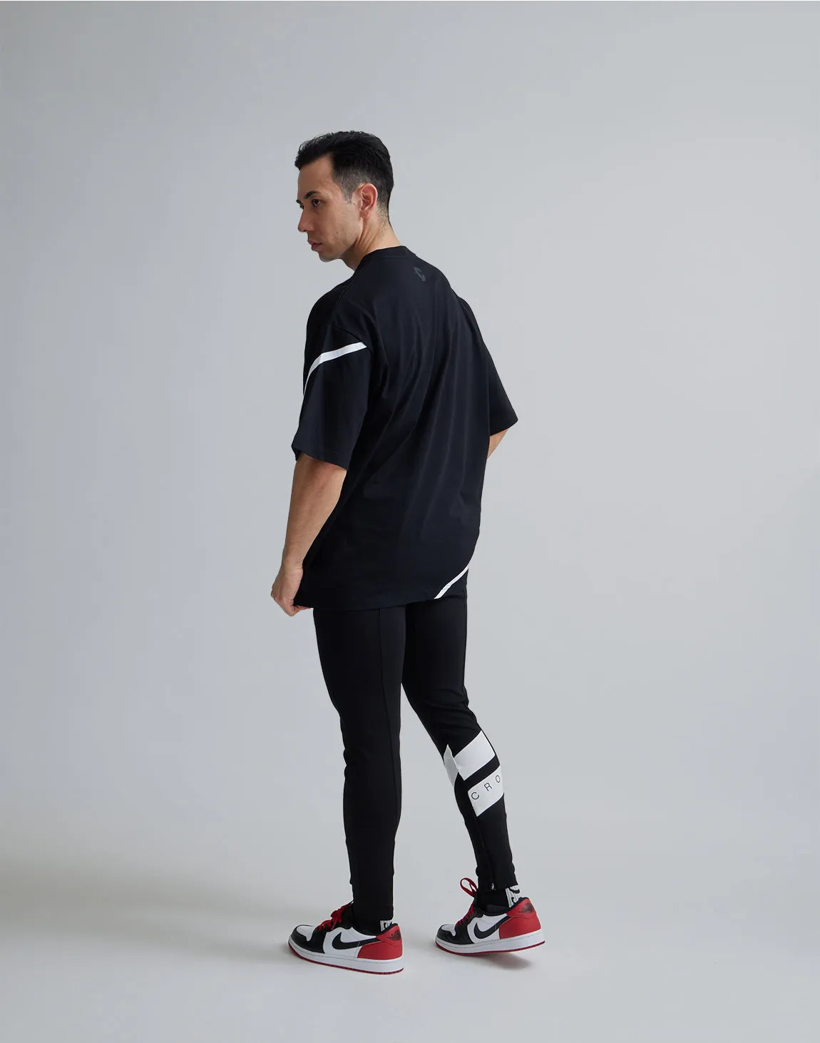 CRONOS GEOMETRIC LOGO OVERSAIZE T-SHIRTS【BLACK】