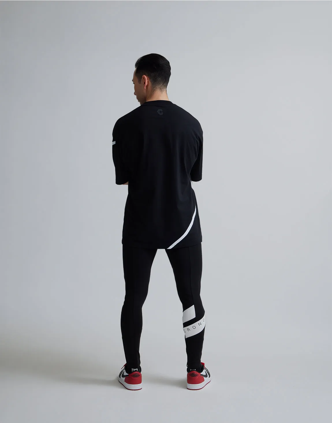 CRONOS GEOMETRIC LOGO OVERSAIZE T-SHIRTS【BLACK】