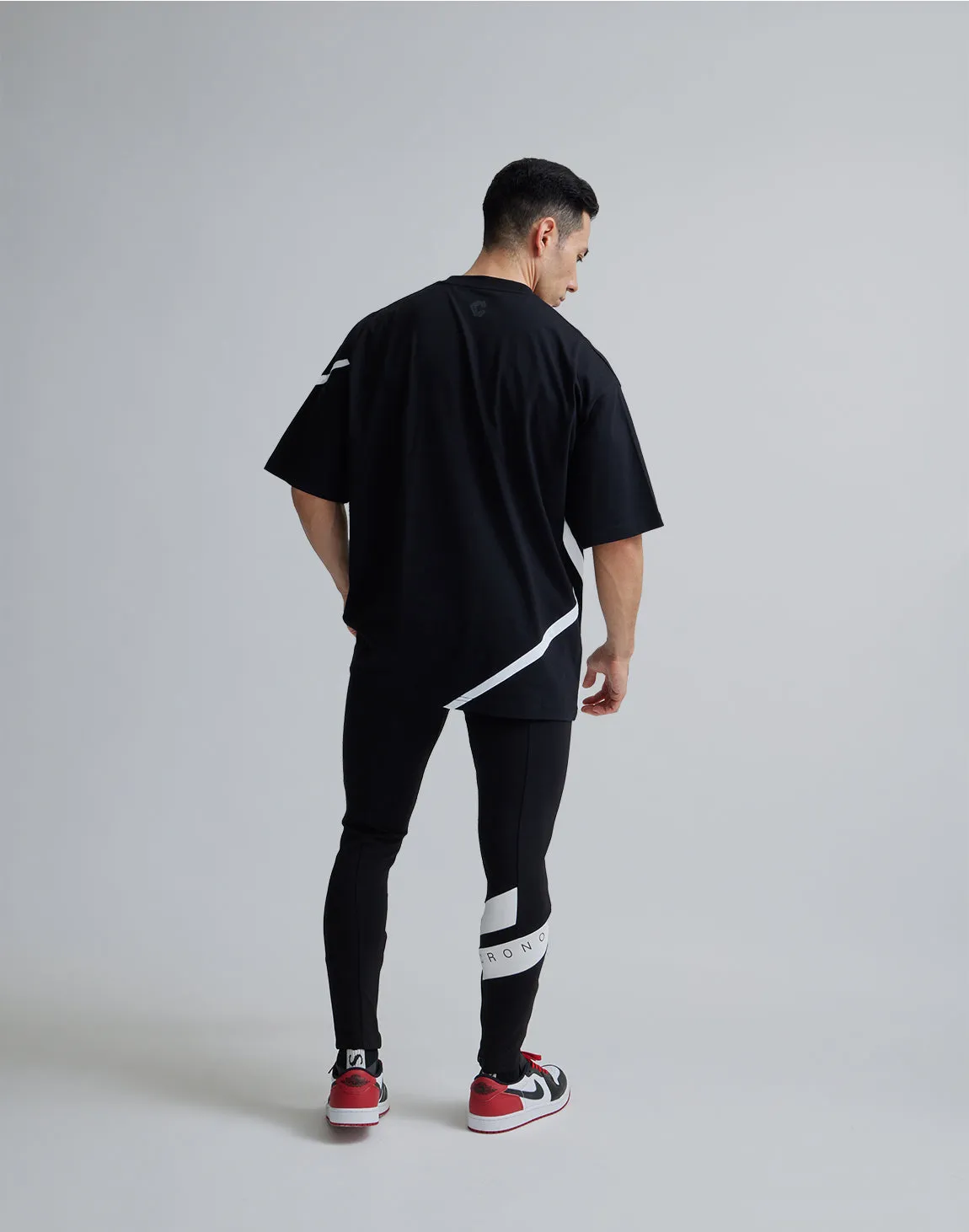 CRONOS GEOMETRIC LOGO OVERSAIZE T-SHIRTS【BLACK】