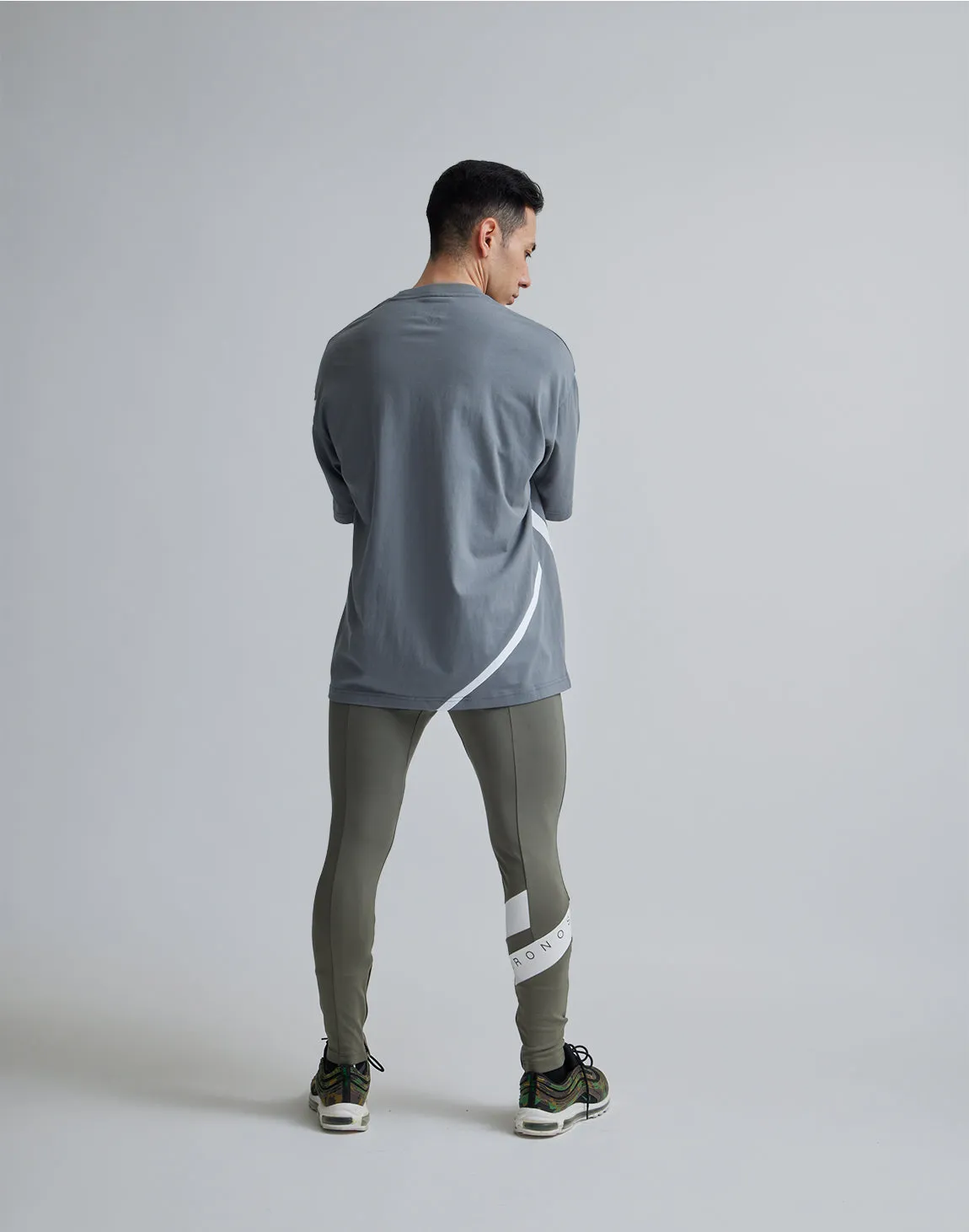 CRONOS GEOMETRIC LOGO OVERSAIZE T-SHIRTS【GRAY】