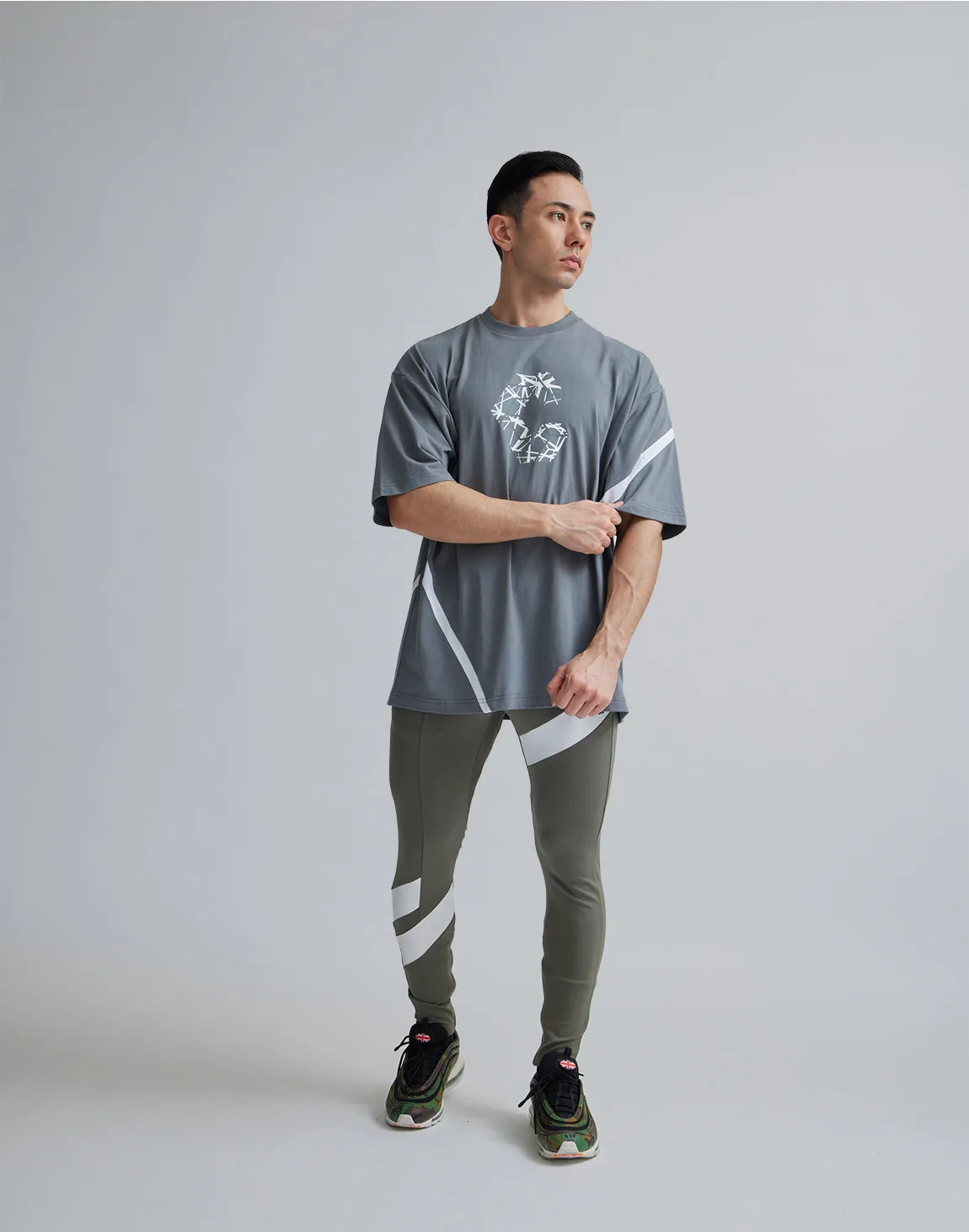 CRONOS GEOMETRIC LOGO OVERSAIZE T-SHIRTS【GRAY】