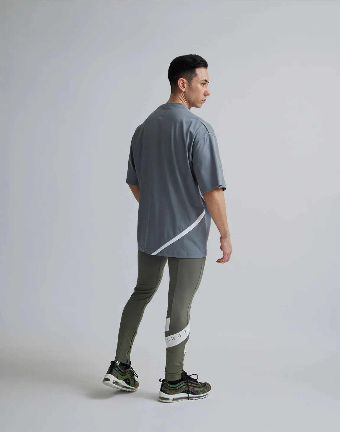 CRONOS GEOMETRIC LOGO OVERSAIZE T-SHIRTS【GRAY】